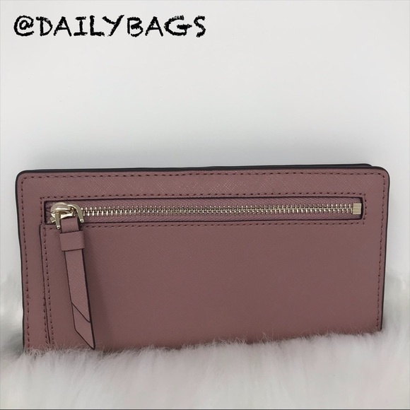 KATE SPADE PINK LARGE SLIM BIFOLD WALLET PEONY - Picture 4 of 6